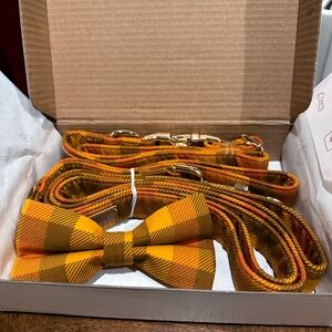 Sniff & Bark - Collar, Bow Tie, and Leash: Pumpkin Spice Limited Edition